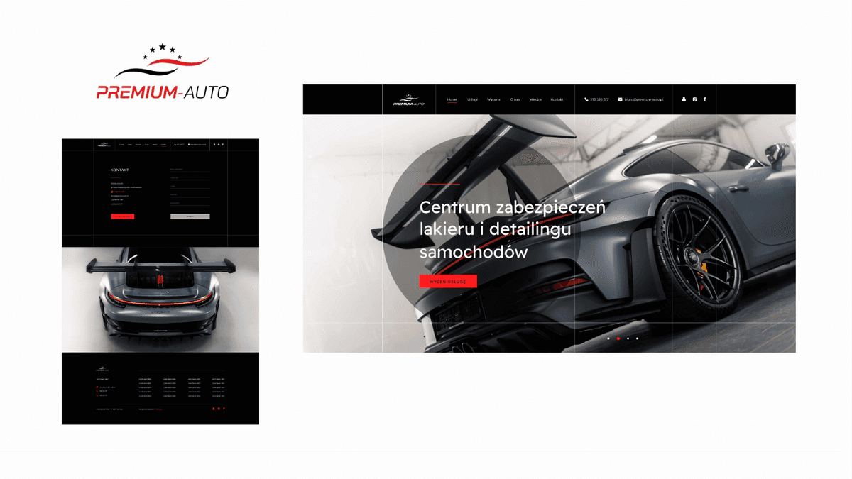 PREMIUM-AUTO - Strona internetowa,, projektowanie UI/UX