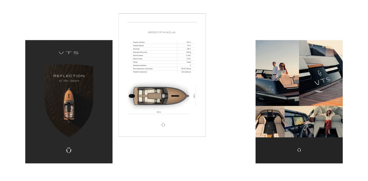 VTS BOATS - Ulotka brandingowa,, materiały na targi