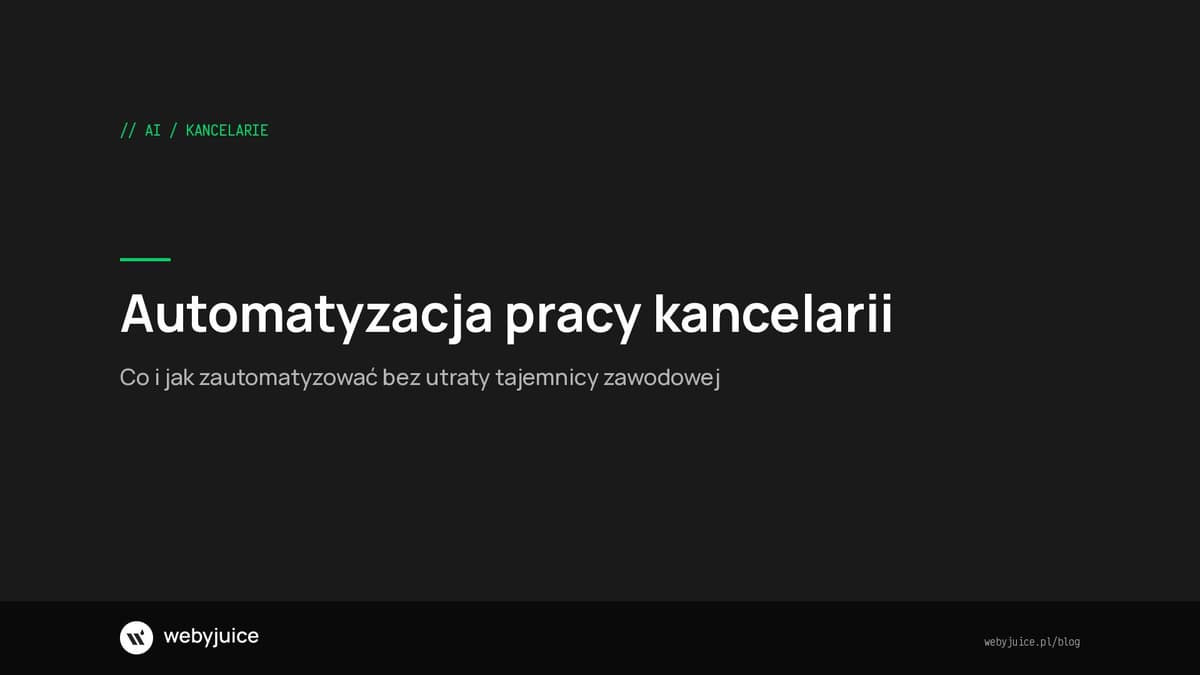 Automatyzacja pracy kancelarii prawnej. Co i jak zautomatyzować w 2026