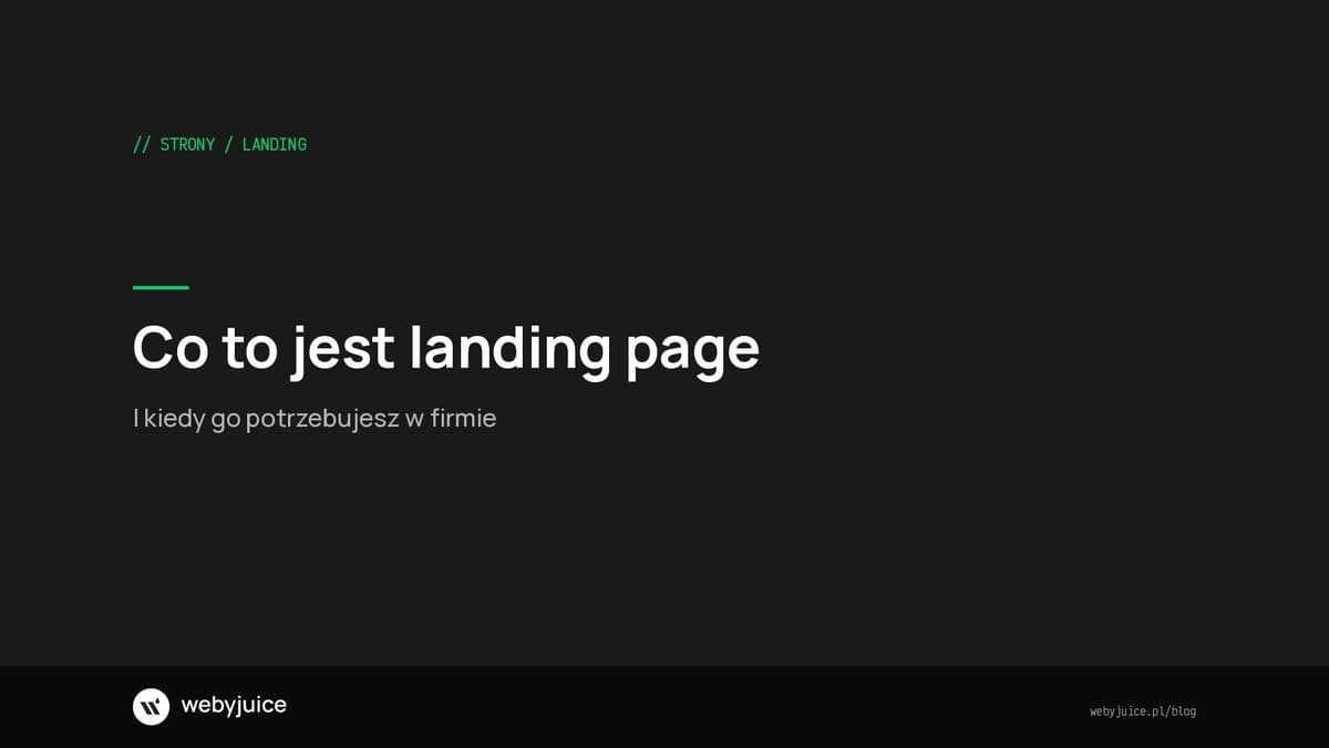 Co to jest landing page i kiedy go potrzebujesz