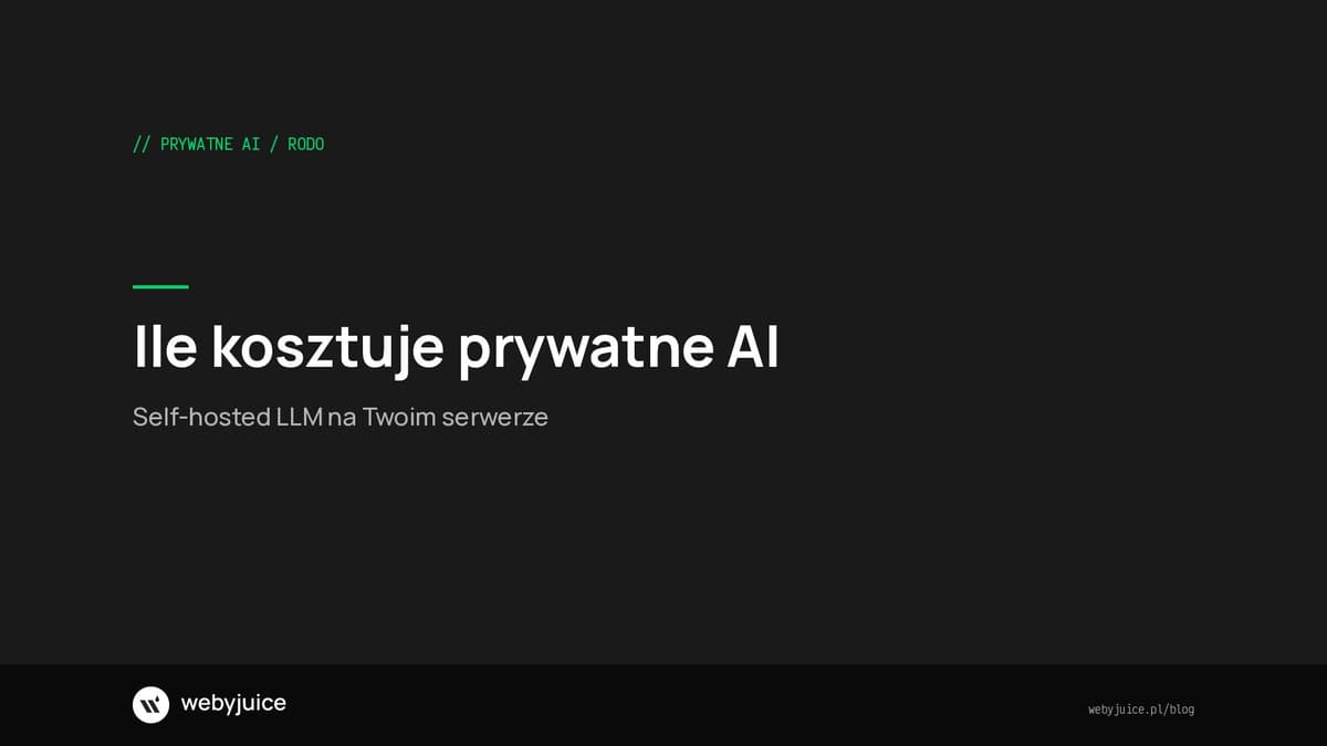 Ile kosztuje wdrożenie prywatnego AI na serwerze? Cennik 2026