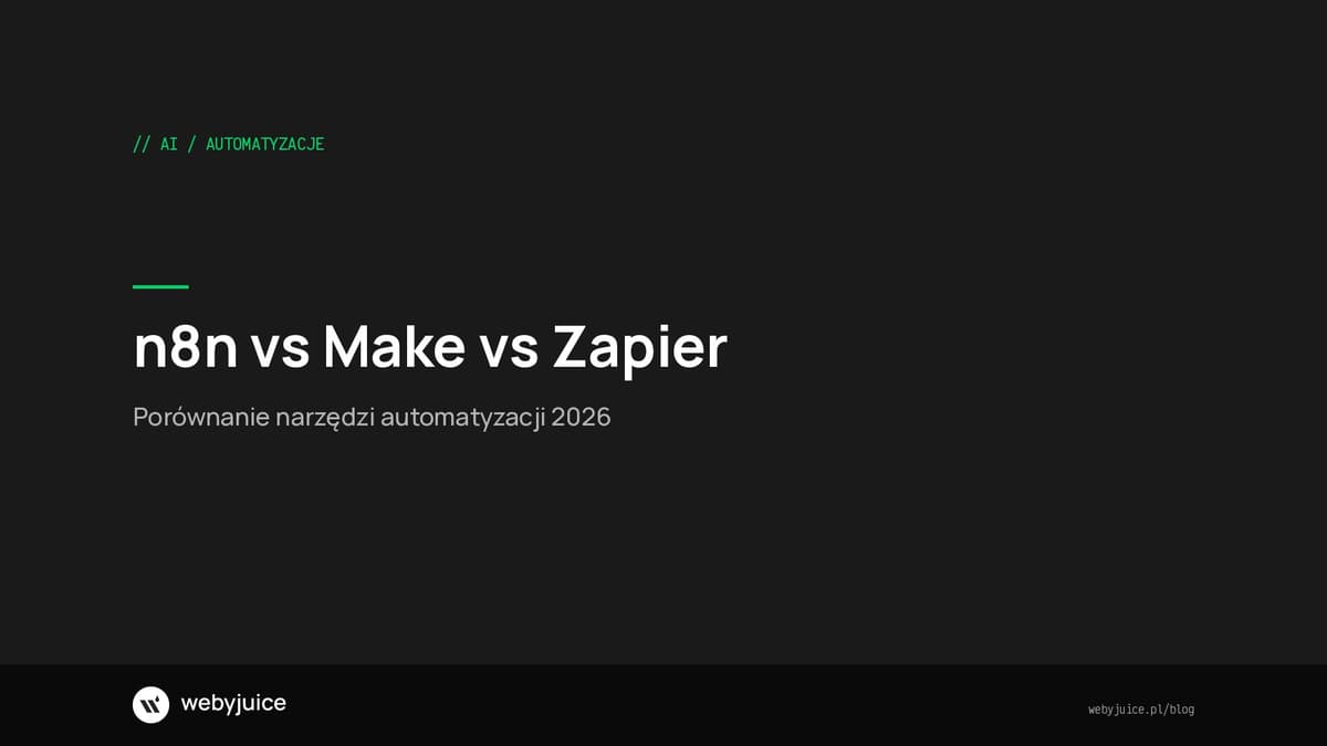 n8n vs Make vs Zapier - porównanie narzędzi automatyzacji 2026