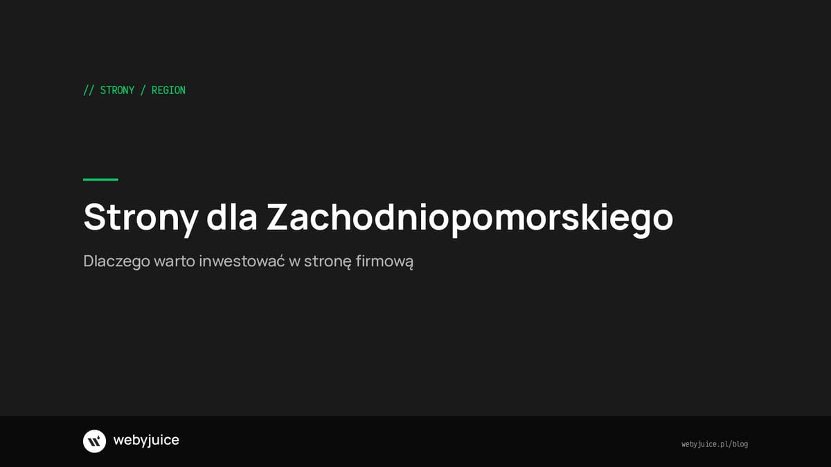 Strony internetowe dla firm z Zachodniopomorskiego - dlaczego warto inwestować