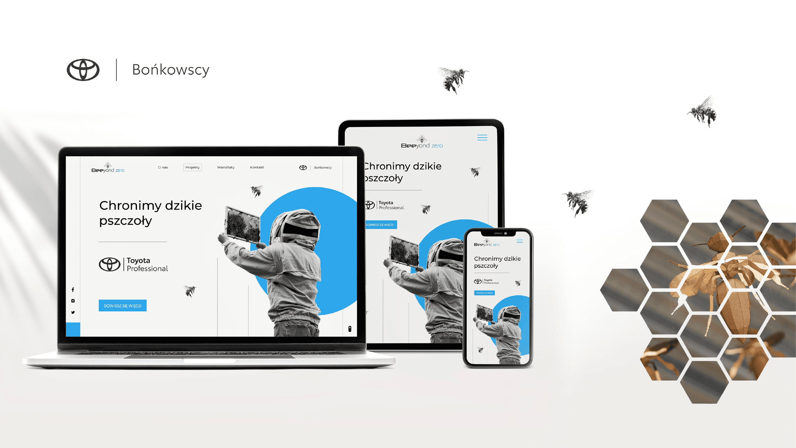 Beeyond Zero - landing page CSR na desktop, tablet i mobile