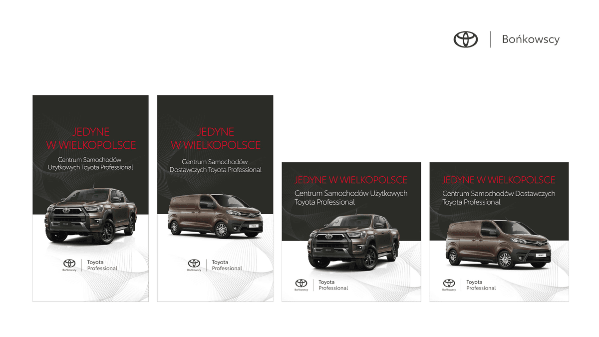 Kampania Toyota Professional - banery Jedyne w Wielkopolsce z Hilux i ProAce