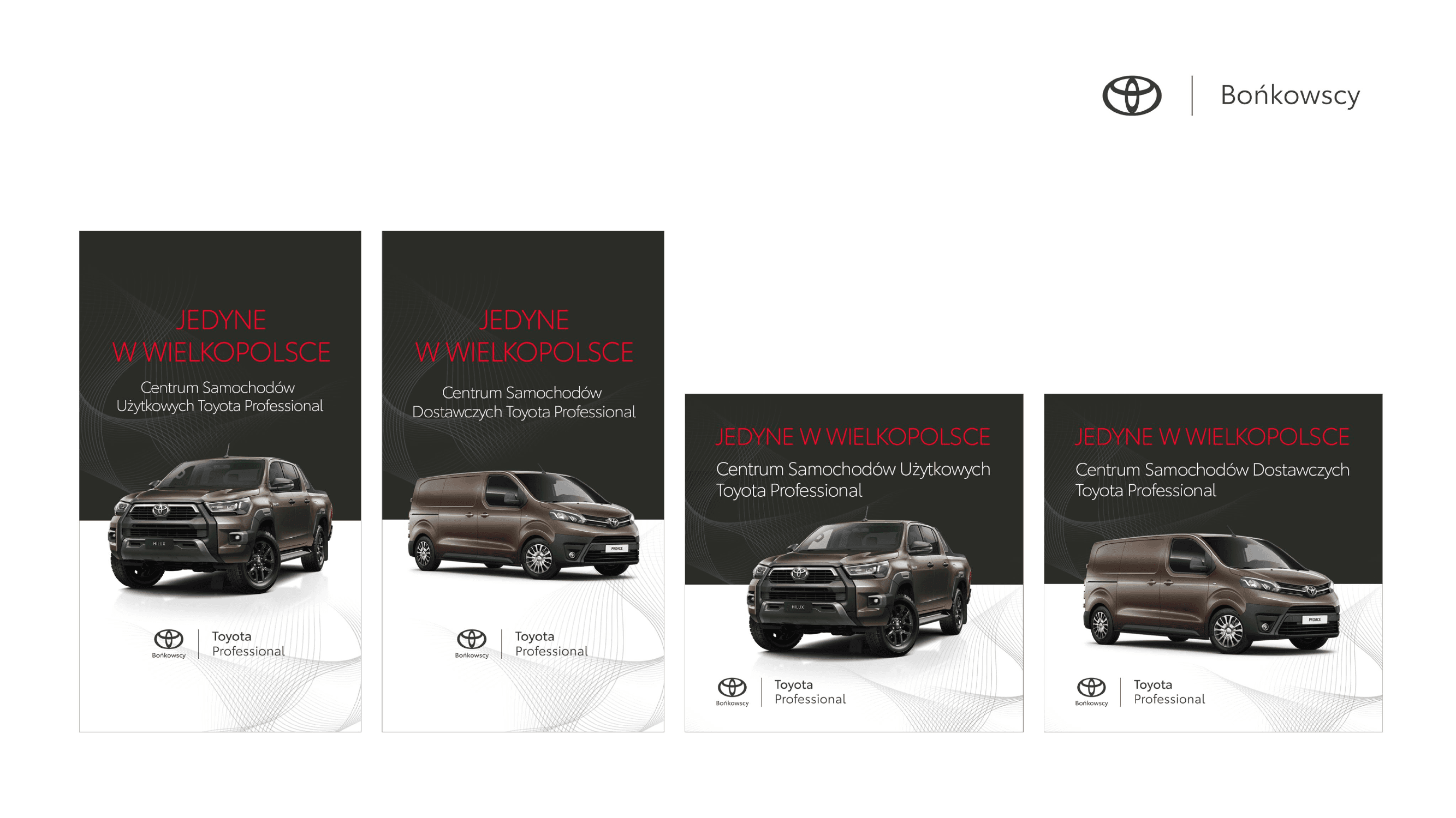 Kampania Toyota Professional - banery Jedyne w Wielkopolsce z Hilux i ProAce