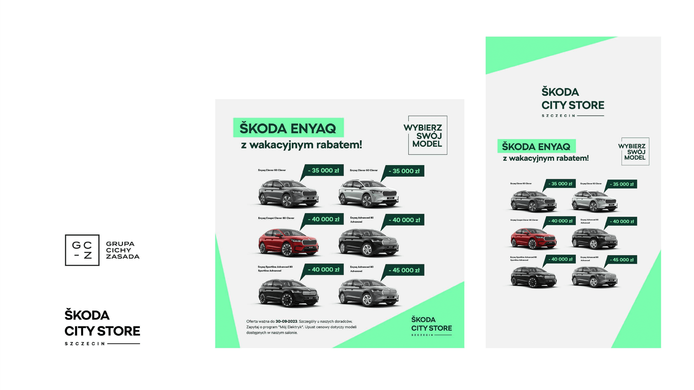 Kampania Škoda Enyaq - kreacje reklamowe i materiały eventowe