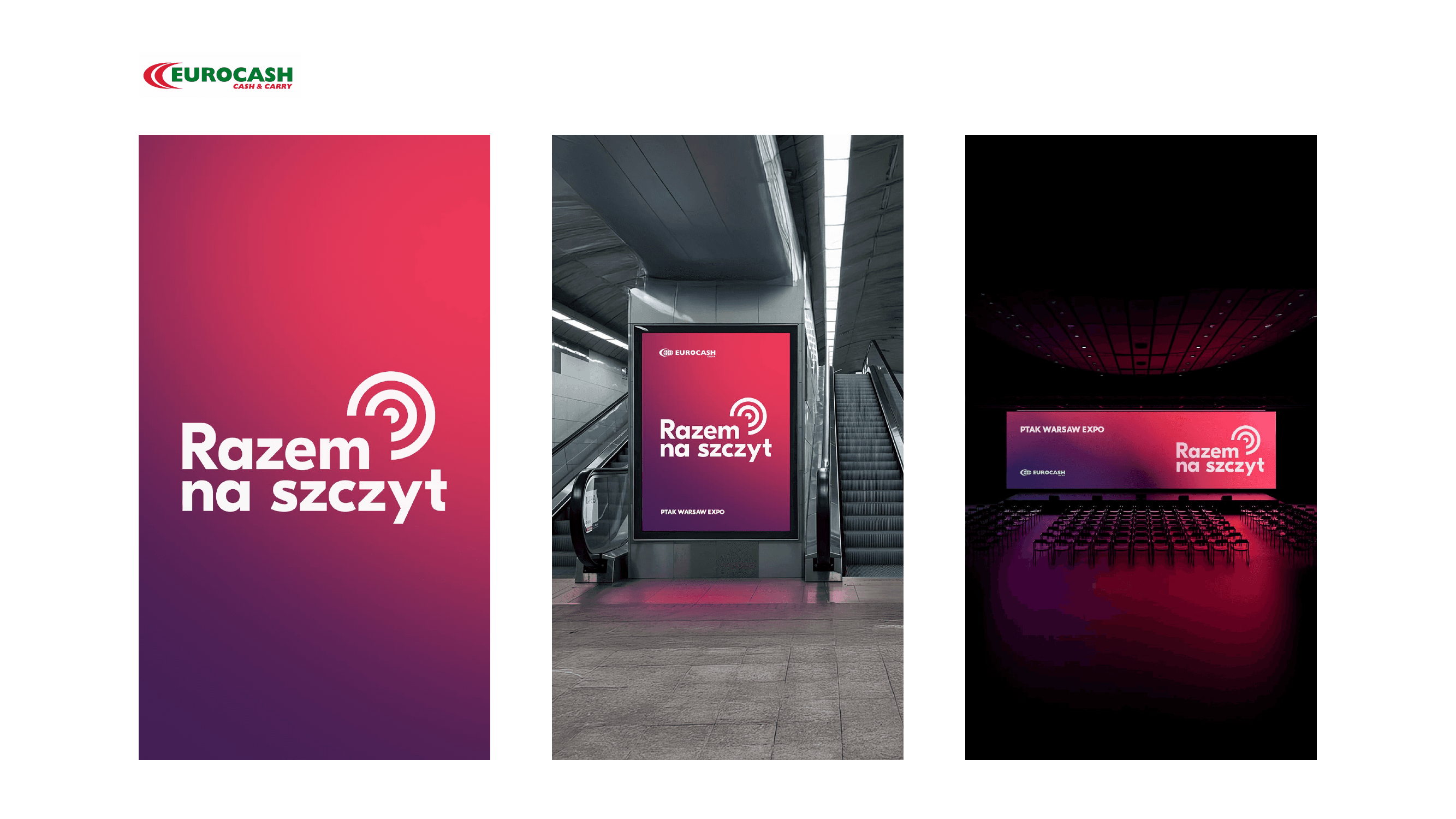 Kampania Razem na szczyt - key visual, citylight i wizualizacja sceny Ptak Warsaw Expo