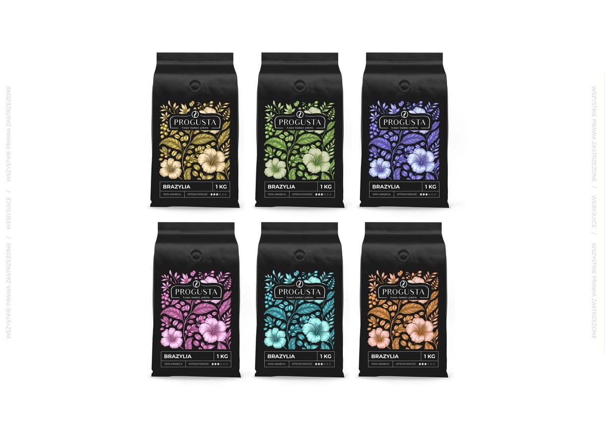 KAWA PROGUSTA — Branding, projekty opakowań