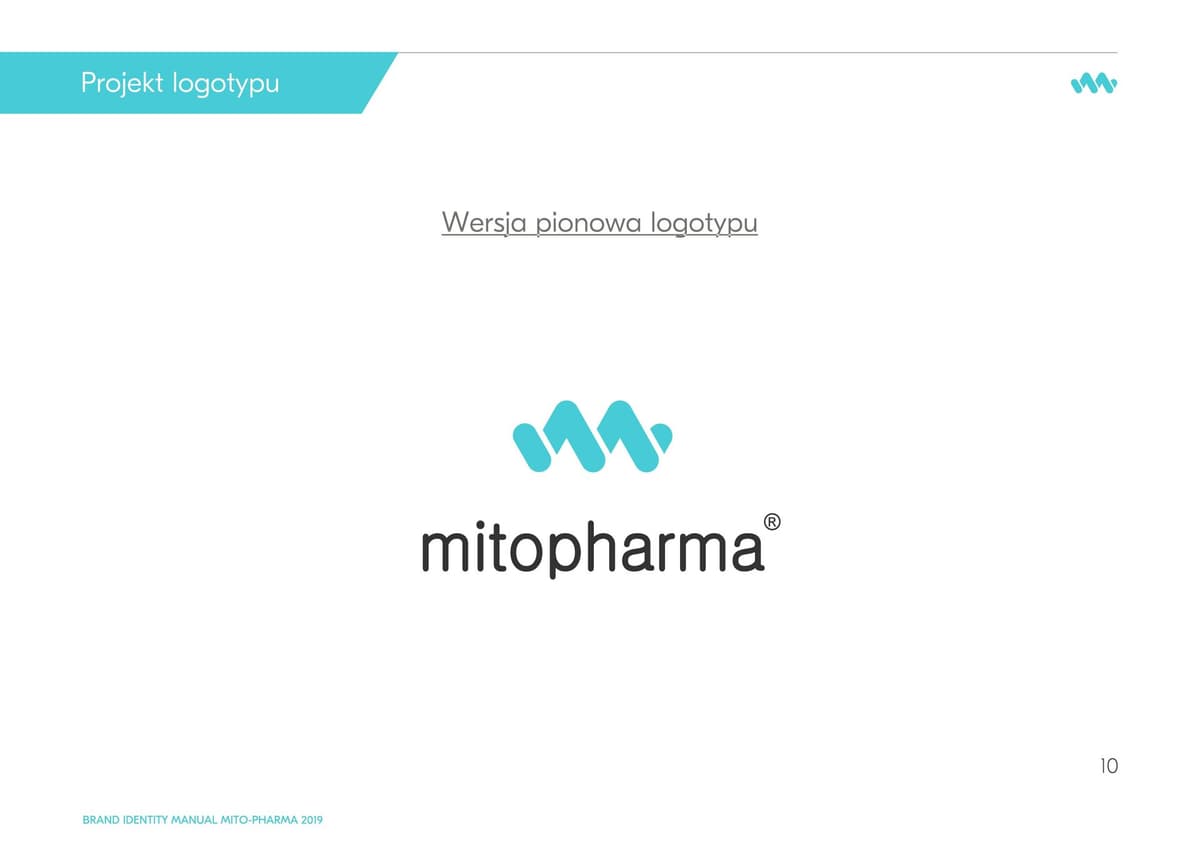 Paleta kolorów marki Mitopharma - turkusowy gradient z odcieniami teal