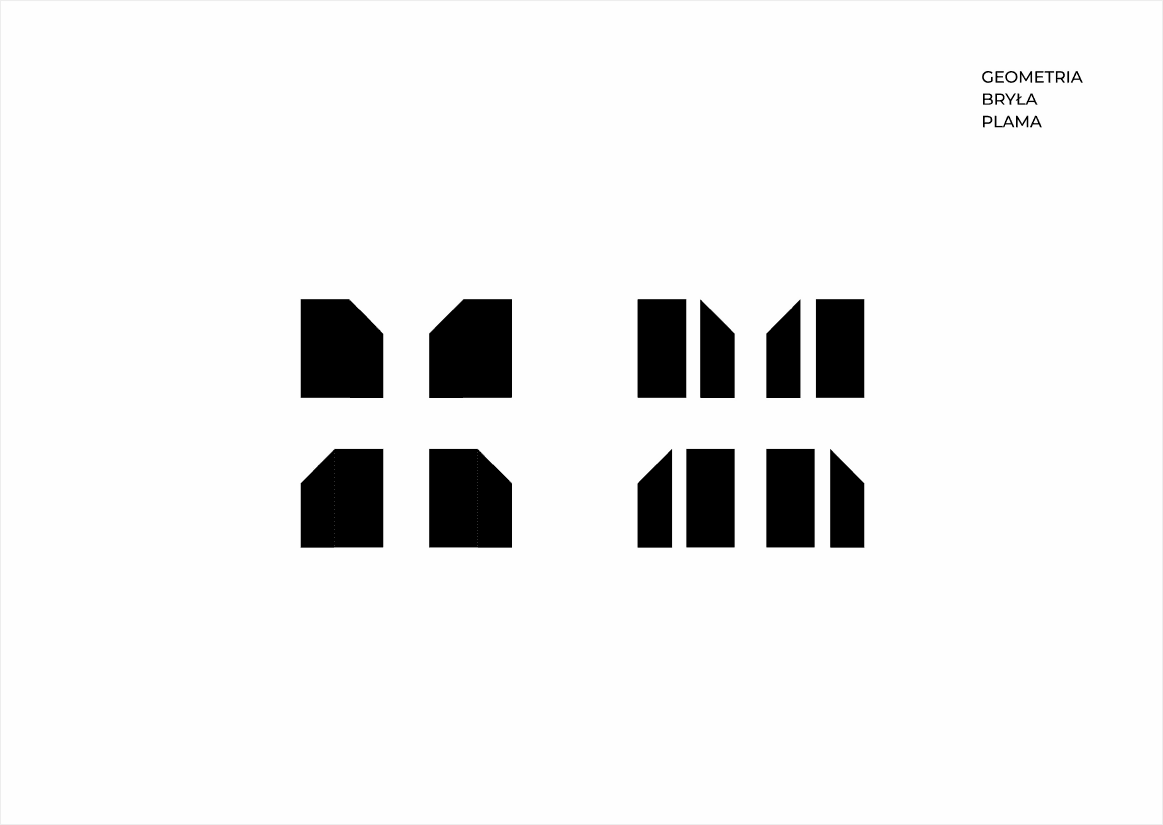 Geometria znaku - czarne bryły i rytm modułu